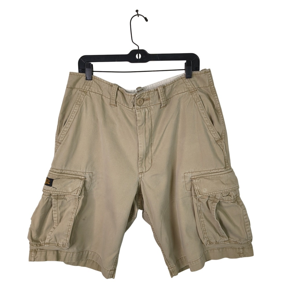 Polo Jeans Co Ralph Lauren Cargo Shorts Men Size‎ 34 Tan Khaki 100% Cotton Twill